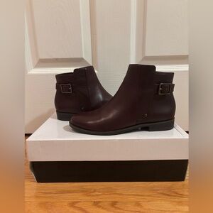 Alfani Leather Burgundy Booties Size 5